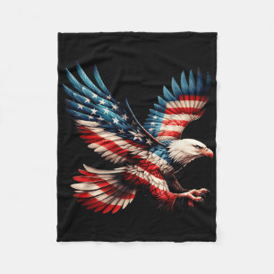 Amerikanische Flagge Weißkopfseeadler 4. Juli USA Fleecedecke