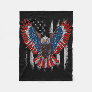 Amerikanische Flagge Weißkopfseeadler 4. Juli USA Fleecedecke