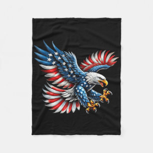 Amerikanische Flagge Weißkopfseeadler 4. Juli USA Fleecedecke