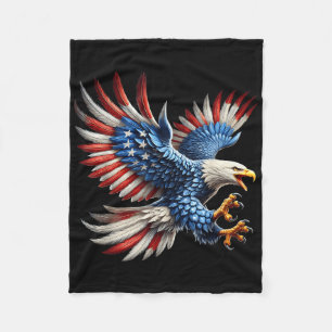 Amerikanische Flagge Weißkopfseeadler 4. Juli USA Fleecedecke