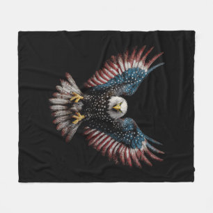 Amerikanische Flagge Weißkopfseeadler 4. Juli USA Fleecedecke