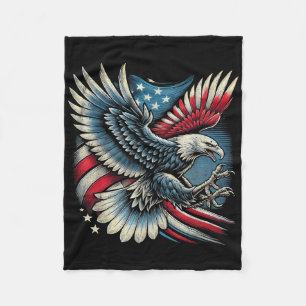 Amerikanische Flagge Weißkopfseeadler 4. Juli USA Fleecedecke