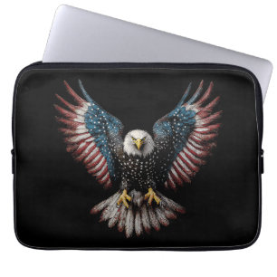 Amerikanische Flagge Weißkopfseeadler 4. Juli USA Laptopschutzhülle