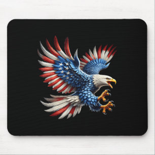 Amerikanische Flagge Weißkopfseeadler 4. Juli USA  Mousepad