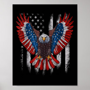 Amerikanische Flagge Weißkopfseeadler 4. Juli USA Poster