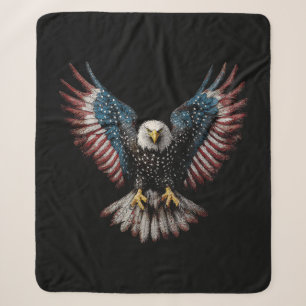 Amerikanische Flagge Weißkopfseeadler 4. Juli USA Sherpadecke