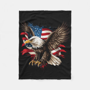 Amerikanische Flagge Weißkopfseeadler Patriotische Fleecedecke