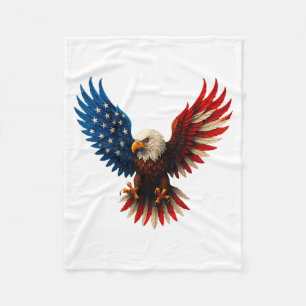 Amerikanische Flagge Weißkopfseeadler Patriotische Fleecedecke