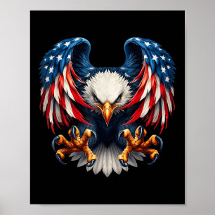 Amerikanische Flagge Weißkopfseeadler Patriotische Poster