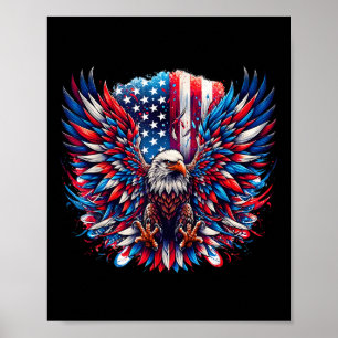 Amerikanische Flagge Weißkopfseeadler Patriotische Poster