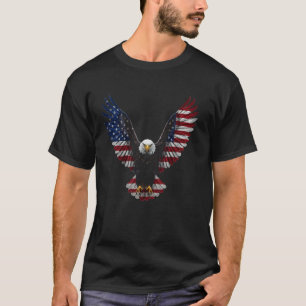 Amerikanische Flagge Weißkopfseeadler Patriotische T-Shirt