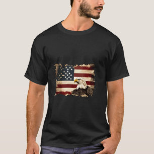 Amerikanische Flagge Weißkopfseeadler Patriotische T-Shirt