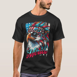Amerikanische Flagge Weißkopfseeadler Patriotische T-Shirt