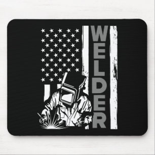 Amerikanische Flagge Welder Funny US 4. Juli Schwe Mousepad