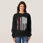 Amerikanische Flagge werfend Sweatshirt (Vorne ganz)