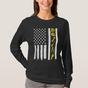 Amerikanische Flagge Werkzeuge Elektrisch Elektrik T-Shirt