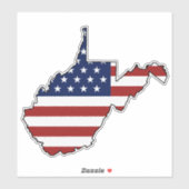 Amerikanische Flagge West Virginia Aufkleber (Blatt)
