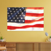 Amerikanische Flagge windet im Wind Leinwanddruck (Insitu (Wohnzimmer))