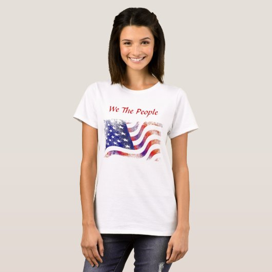Amerikanische Flagge, Wir Menschen, Frauen T-Shirt (Vorne ganz)