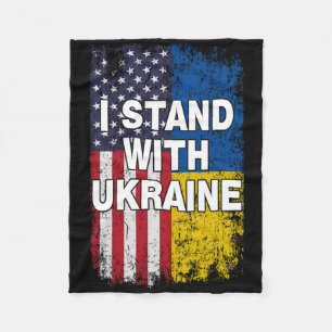 Amerikanische Flagge Wir unterstützen die Ukraine- Fleecedecke