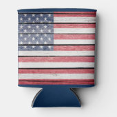 Amerikanische Flagge "Wood Image" kann kühler werd Dosenkühler (Vorderseite)