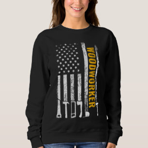 Amerikanische Flagge Woodworker Tischler lustige H Sweatshirt