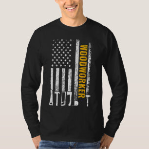 Amerikanische Flagge Woodworker Tischler lustige H T-Shirt