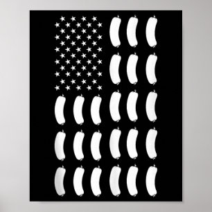 Amerikanische Flagge Wurst Essen USA Patriotismus Poster