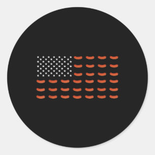 Amerikanische Flagge Wurst Essen USA Patriotismus Runder Aufkleber