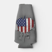Amerikanische Flagge zerkleinert, gerissen und ver Flaschenkühler (Vorderseite)