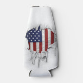 Amerikanische Flagge zerkleinert, gerissen und ver Flaschenkühler (Vorderseite)