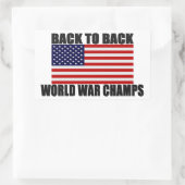 Amerikanische Flagge zurück zum Weltkrieg Rechteckiger Aufkleber (Tasche)