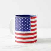 Amerikanische Flagge Zweifarbige Tasse (Vorderseite Links)