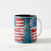 Amerikanische Flagge Zweifarbige Tasse (VorderseiteRechts)
