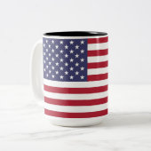 Amerikanische Flagge Zweifarbige Tasse (Vorderseite Links)