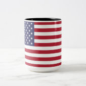 Amerikanische Flagge Zweifarbige Tasse (Mittel)