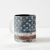 Amerikanische Flagge Zweifarbige Tasse (Vorderseite Links)