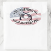 Amerikanische Flagge Zweites Zusatzguthaben Ovaler Aufkleber (Tasche)