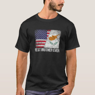 Amerikanische Flagge & Zypernflagge Beste Mutter j T-Shirt