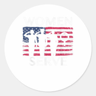 Amerikanische    FlaggeFrauen für Veteranen Runder Aufkleber