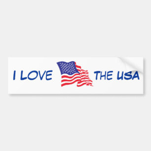 Amerikanische FlaggeI Liebe USA Autoaufkleber