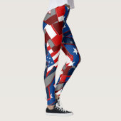 Amerikanische Flaggen Abstrakte Muster-Leggings Leggings (Rechts)