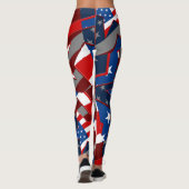Amerikanische Flaggen Abstrakte Muster-Leggings Leggings (Rückseite)