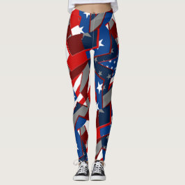 Amerikanische Flaggen Abstrakte Muster-Leggings Leggings