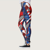 Amerikanische Flaggen Abstrakte Muster-Leggings Leggings (Links)