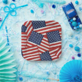 Amerikanische Flaggen am 4. Juli Pappteller (Party)