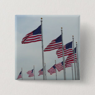 Amerikanische Flaggen am Washington Monument Button
