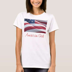 Amerikanische Flaggen-amerikanisches Mädchen-Shirt T-Shirt