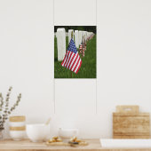 Amerikanische Flaggen auf Gräbern amerikanischer V Poster (Küche)
