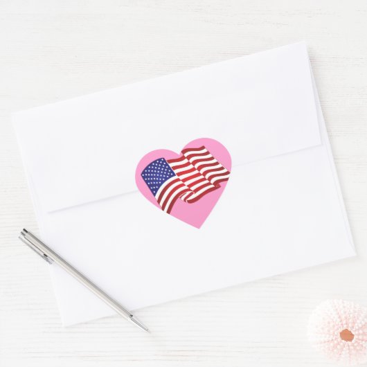 Amerikanische Flaggen-Aufkleber Herz-Aufkleber (Umschlag)